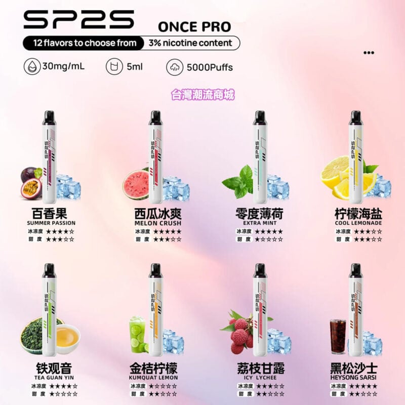 SP2S ONCE PRO 5000Puffs拋棄式電子煙